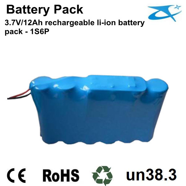 3.7V/12Ah 18650 battery pack