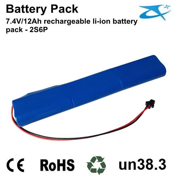 7.4V 18650 li-ion battery pack