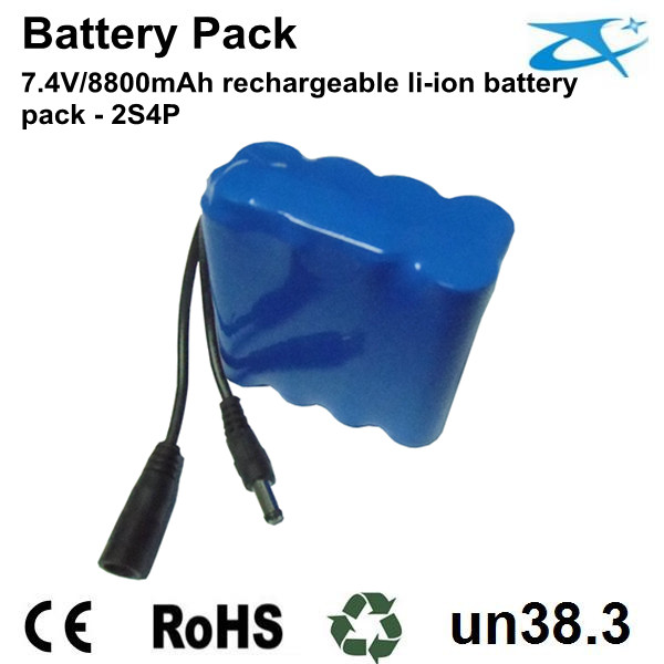 7.4V/8.8Ah 18650 Battery Pack